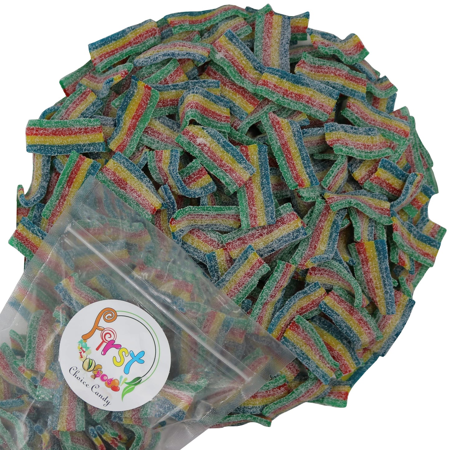 Variety Color Sour Gummy Belts (Mini Rainbow Bites, 2 LB)