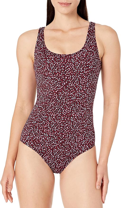 Amazon Essentials Women's One-Piece Coverage Swimsuit (Available in Plus Size)