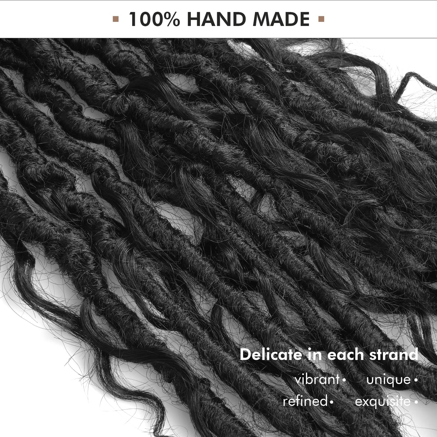 ToyoTress Boho Butterfly Locs With Human Hair Curls - 10 Inch 8 Packs Natural Black Hand Twisted Pre-Looped Crochet Locs, Boho F