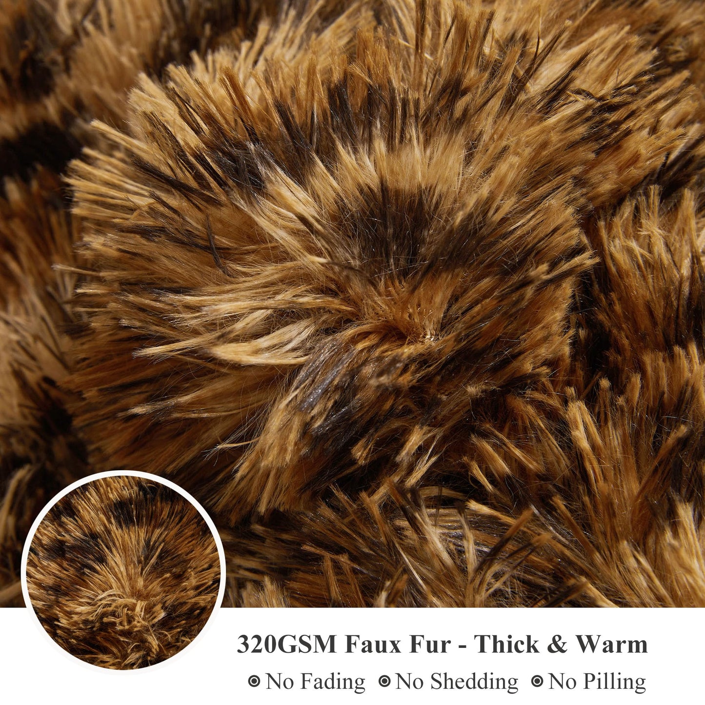 XeGe 20x54 Fluffy Leopard Print Body Pillow Cover, Cheetah Print Plush Fuzzy Faux Fur Body Pillowcase with Zipper, Farmhouse Shaggy Furry Long Pillow Cover for Pregnant Women Side Sleeper, Brown