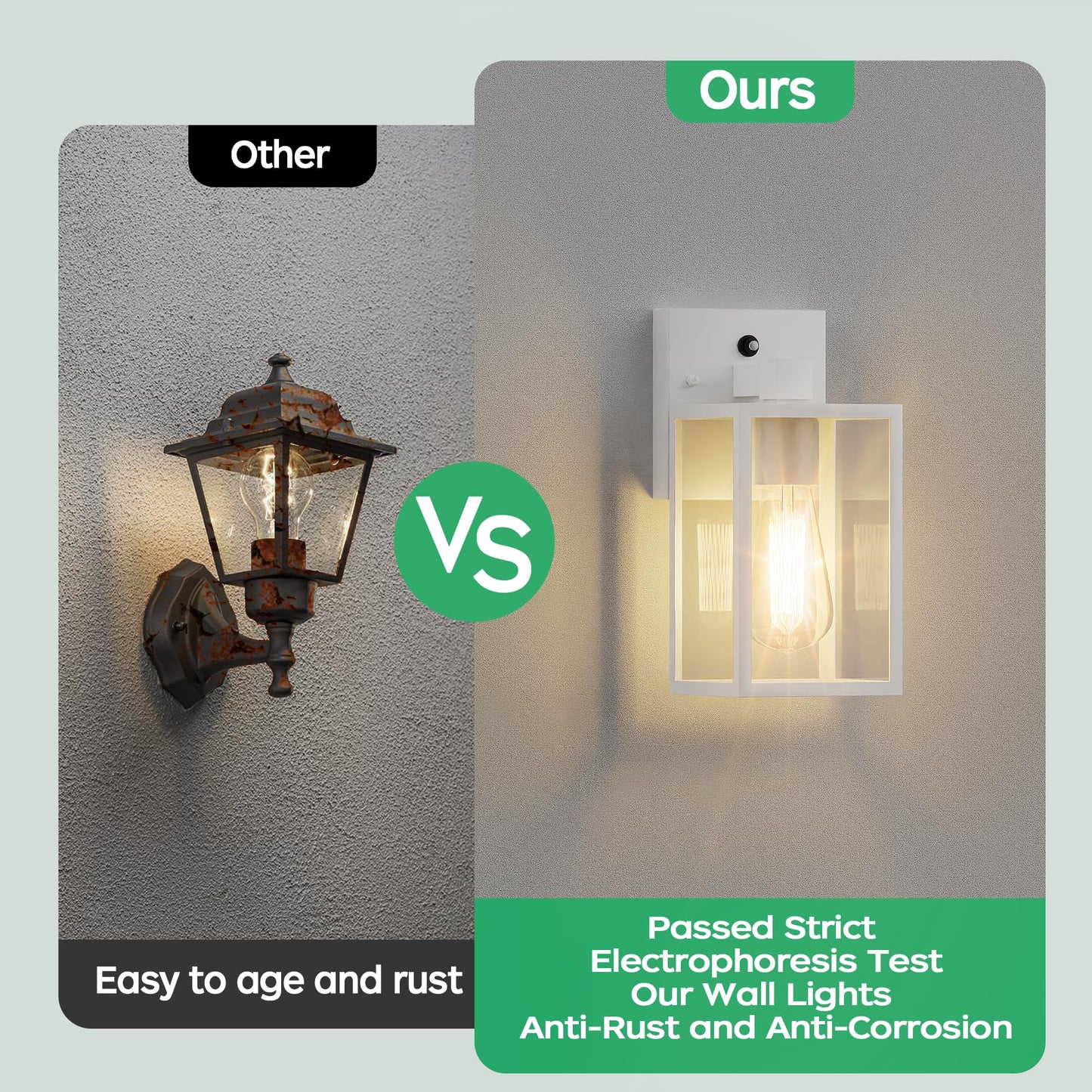 White Dusk To Dawn Exterior Lighting Fixtures Wall Mount  Outdoor Porch Lights For House  Sensor Wall Lights  Waterproof Wall Sconce Lamp  Wall Lantern  Anti Rust Coach Lights For  Doorway  Garage