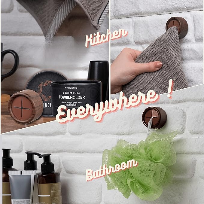 HEFA Towel Hooks - 8 Pack Eco Kitchen Organization - Dish, Hand & Kitchen Towel Holder