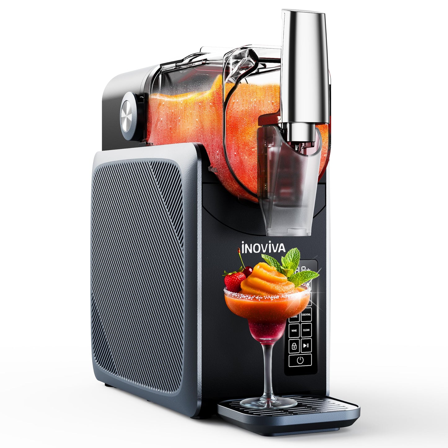 Slushie Machine, No Ice Needed, INOVIVA 68 oz Frozen Drink Maker for Home with Self-Cleaning, 5 Preset Programs, Frozen Margaritas, Frappés, Milkshake, and More