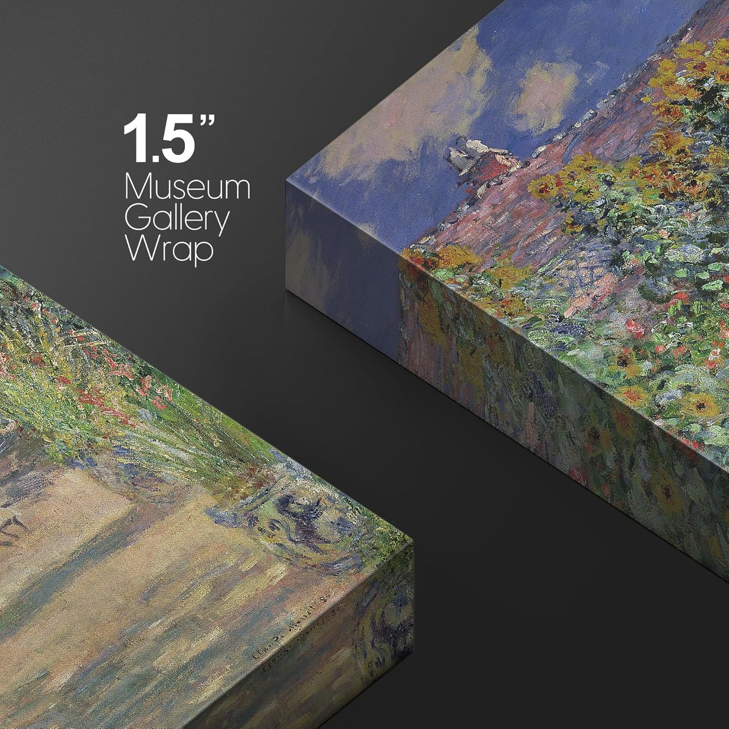 wall26 The Artist's Garden at Vetheuil by Claude Monet - Impressionist Modern Art - Canvas Art Home Art - 12x18 inches