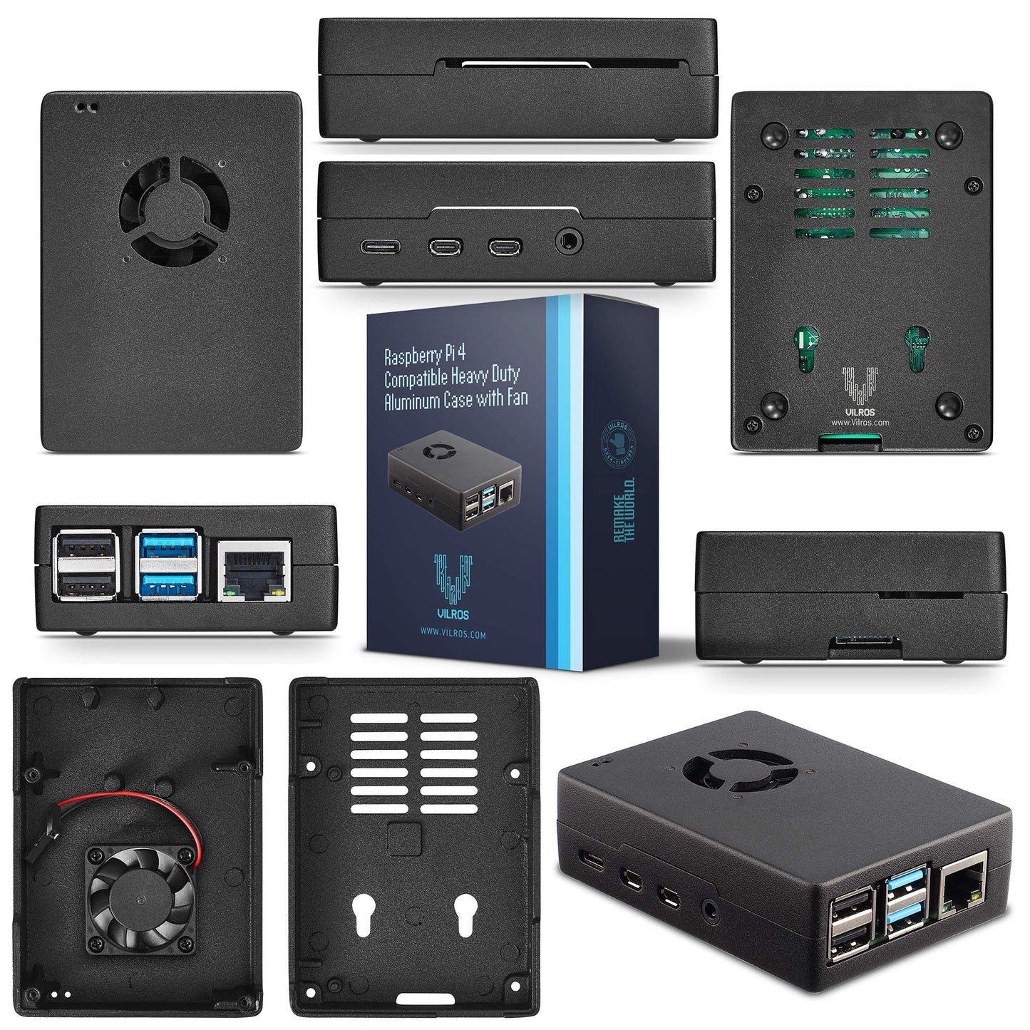 Vilros Raspberry Pi 4 4GB Basic Starter Kit with Fan-Cooled Heavy-Duty Aluminum Alloy Case