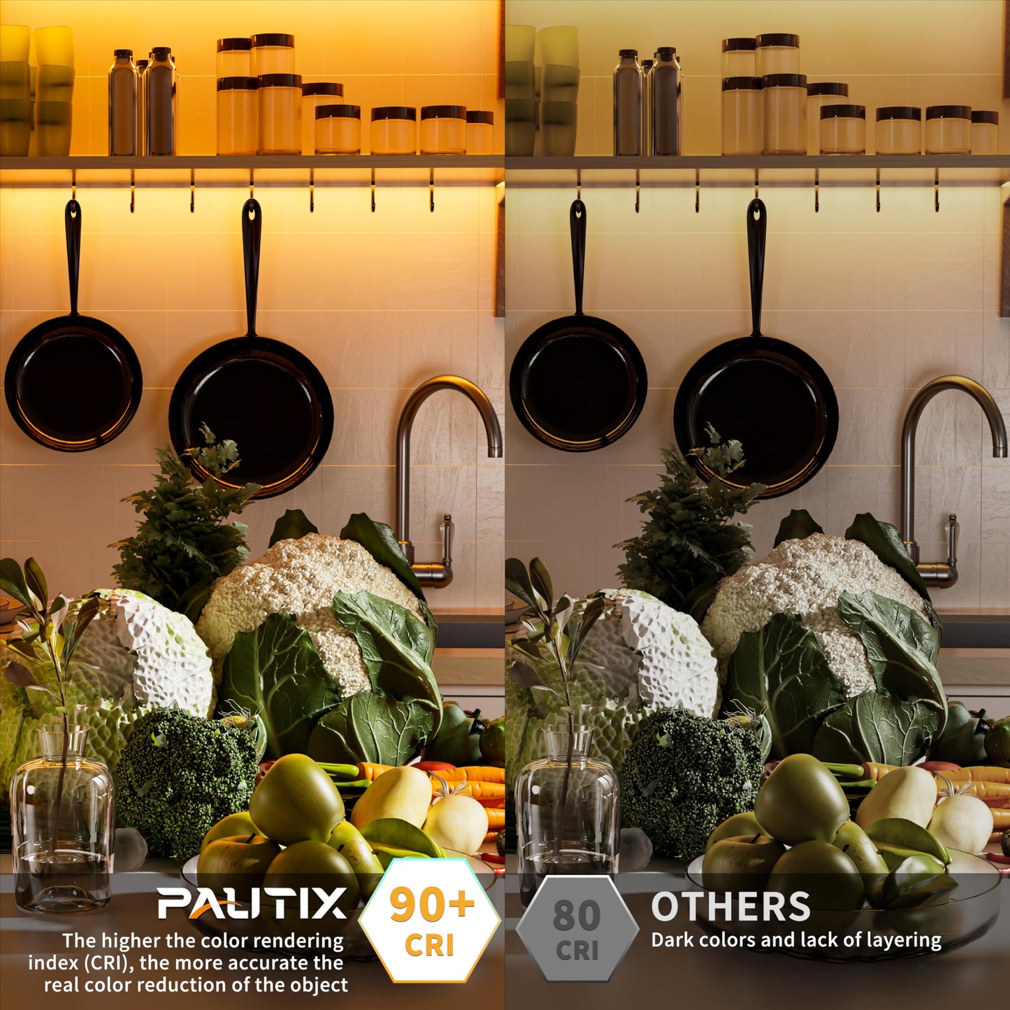 Pautix Cob Led Strip Light 20Ft/6.1M 3087Leds Warm White 2000K Cri90+ High Lumen Dc24V Flexible Led Tape For Cabinet Home Diy Lighting Projects With 1Pcs Cob Connector Wire(Power Supply Not Included)