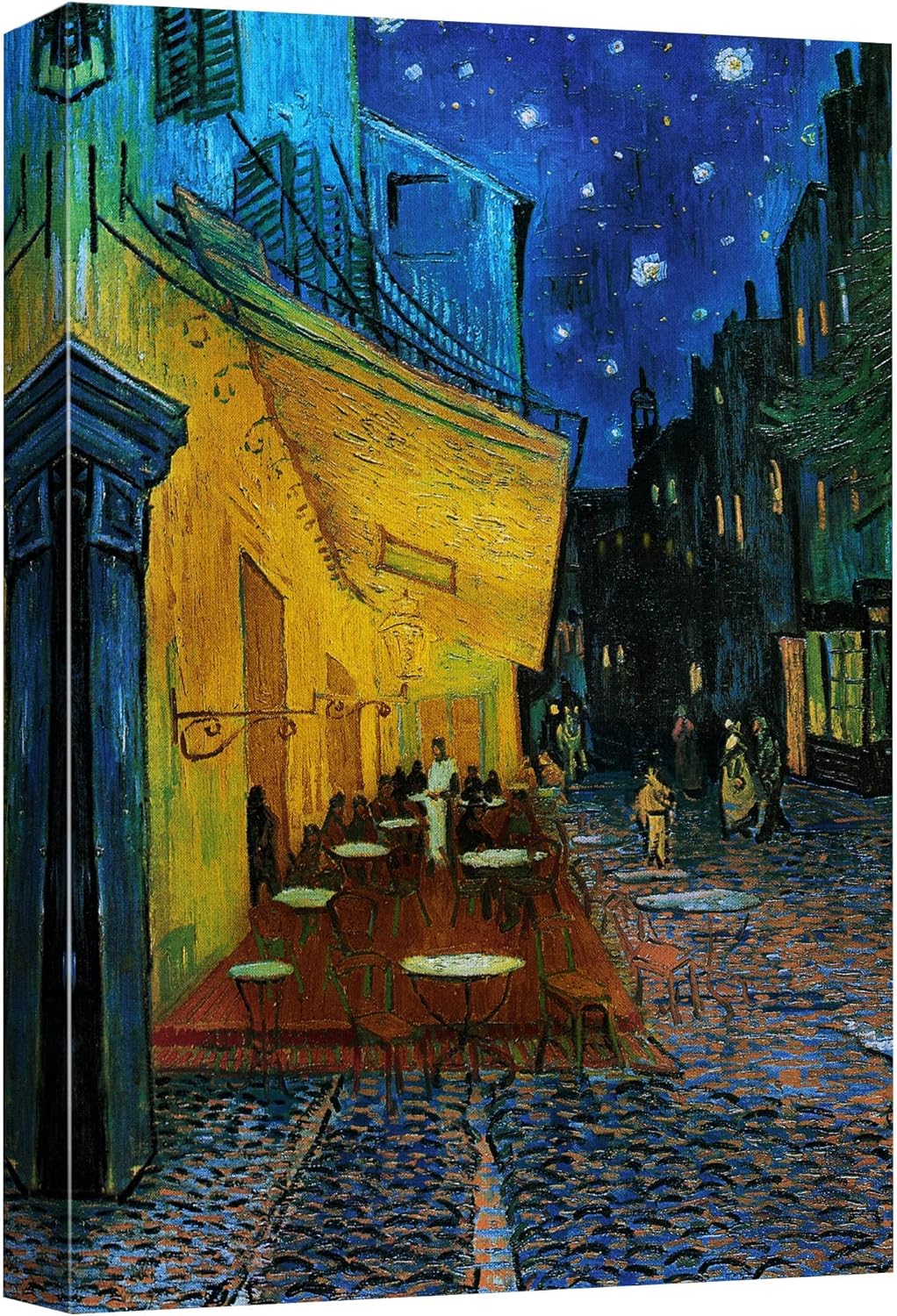 wall26 Canvas Print Wall Art Cafe Terrace at Night by Master Artist Vincent Van Gogh Nature Wilderness Illustrations Fine Art Relax/Calm Multicolor for Living Room, Bedroom, Office - 32"x48"