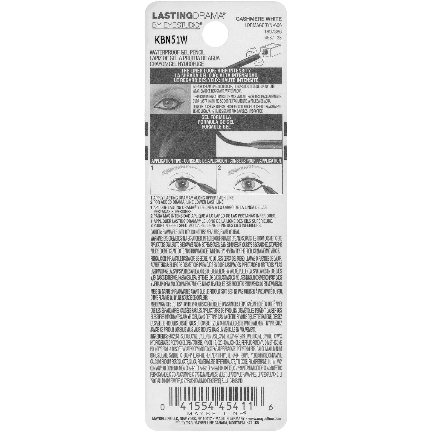 Maybelline New York Eyestudio Lasting Drama Waterproof Gel Pencil, Striking Copper, 0.037 Ounce