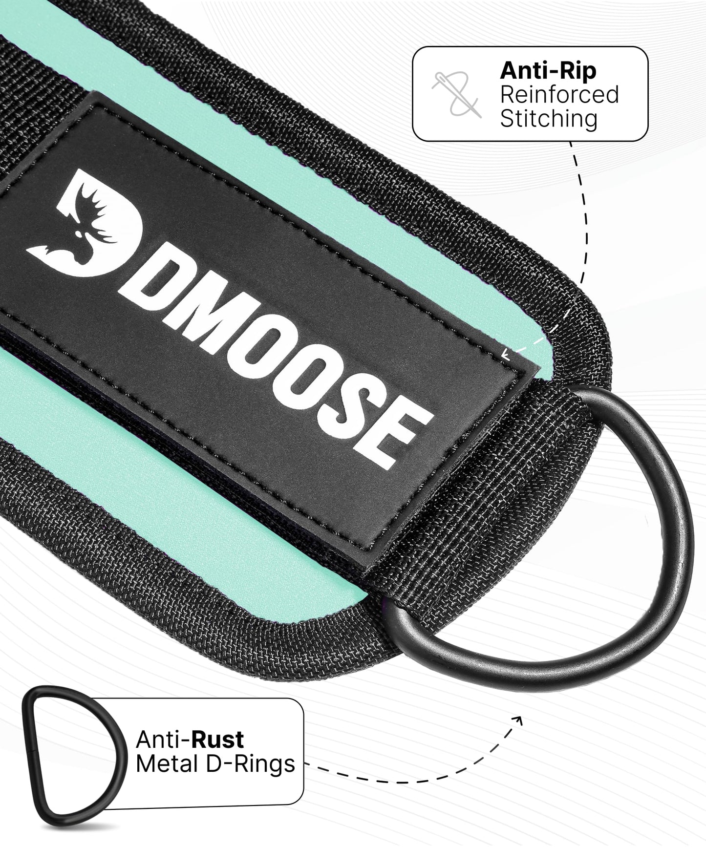 DMoose Ankle Strap for Cable Machine - One Size Fit with Premium Padding, Workout Kickback Ankle Cuffs, Ankle Bands for Working Out, Booty Workouts, Leg Extension, Hip Abductors & Lower Body Exercises