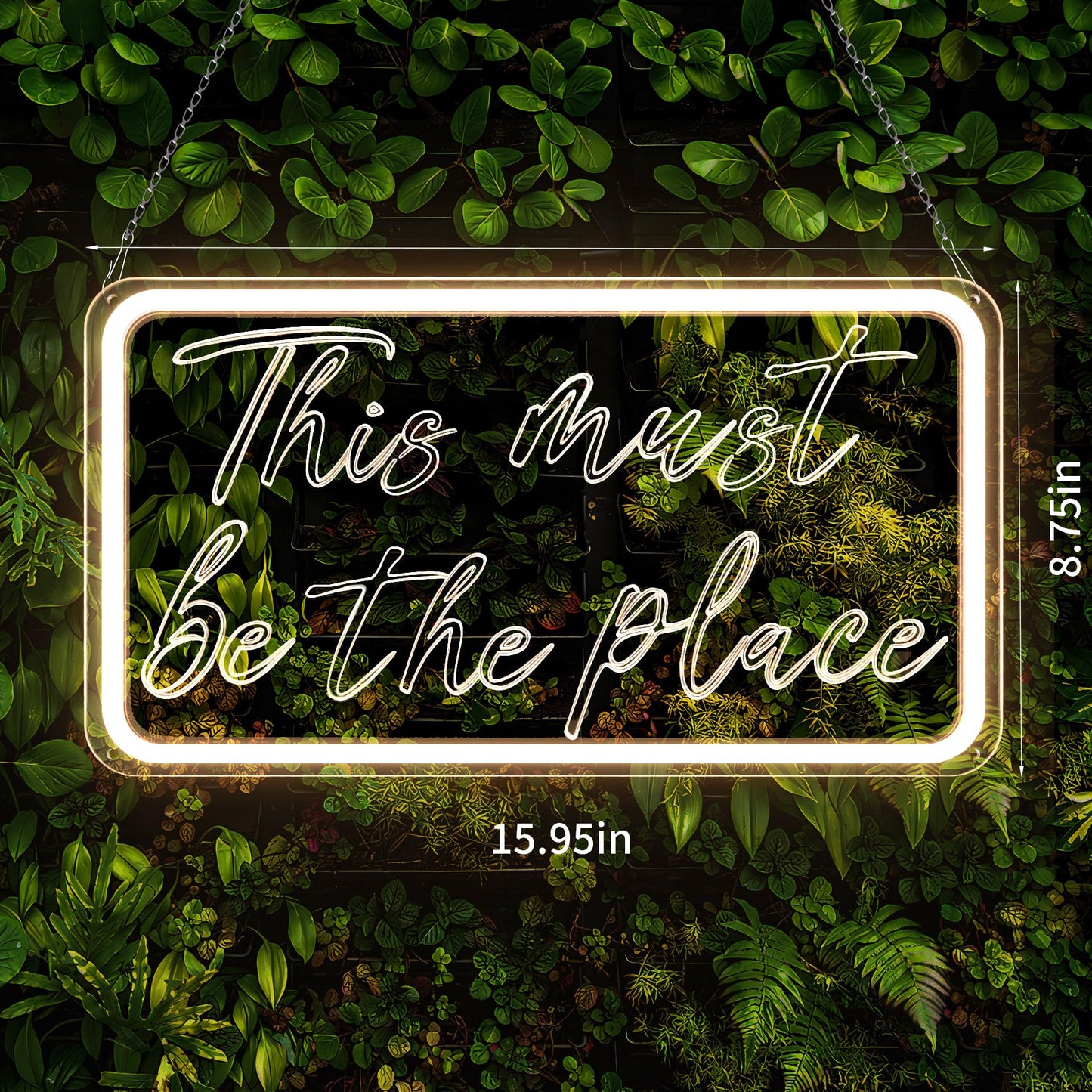welltodo LED Neon Sign - This Must Be The Place, Dimmable, USB Powered, Acrylic, 15.95 x 8.75 inches, Warm White