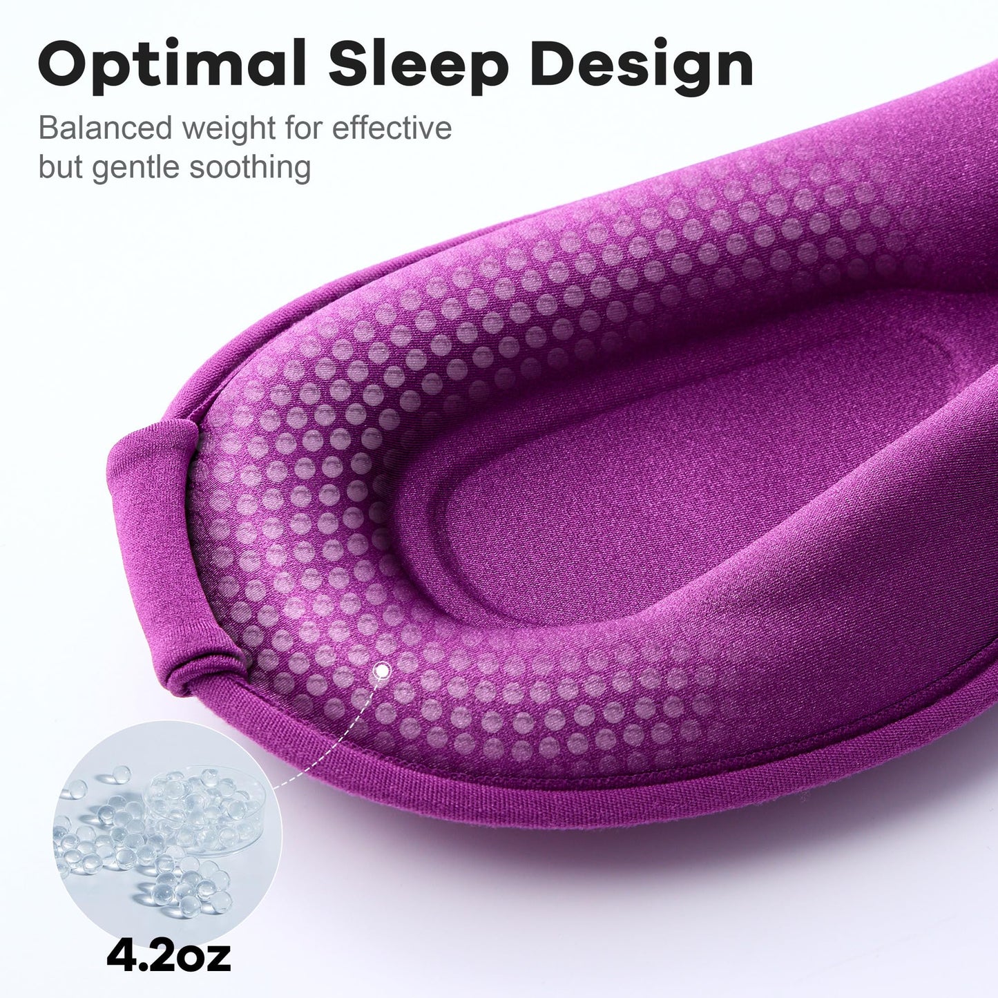 Weighted Sleep Mask 2 Pack - 3D Contoured Eye Masks for Sleep, Best Blackout Sleep Masks for Women Men, Eye Mask for Travel, Meditation, Airplane, Memory Foam, Adjustable Strap, Black Purple