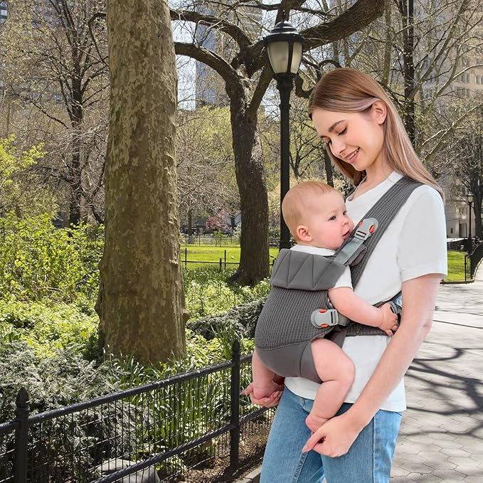 IULONEE Baby Carrier, Ergonomic Baby Carrier Newborn to Toddler Baby Wraps Carrier Infant Front & Back Backpack Carry Toddlers Carrier Sling for Newborn Dark Grey