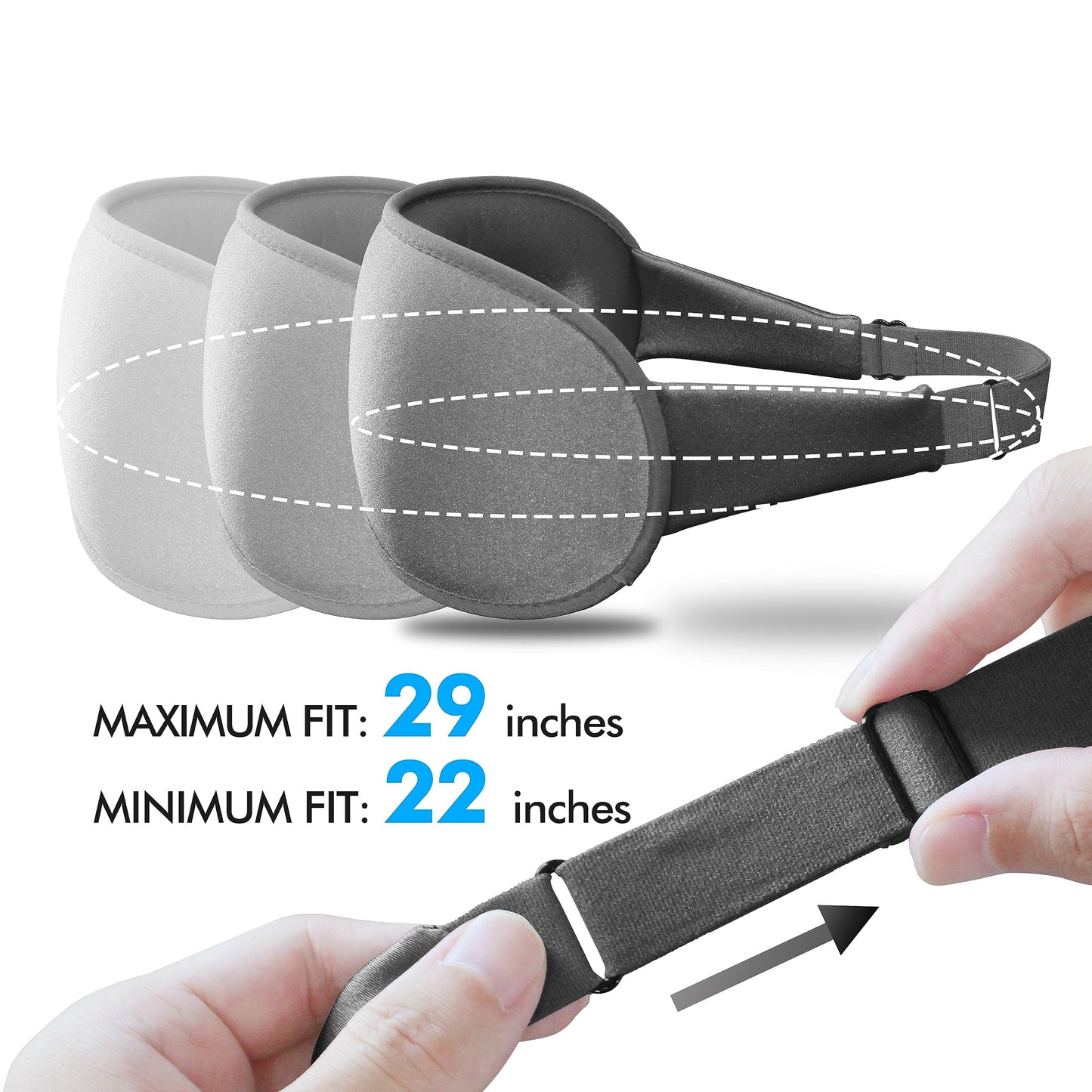 Sleep Eye Mask for Side Sleeper, Lash Extensions 3D Contoured Cup Sleeping Mask for Men Women, Travel Blackout Night Blindfold Eye Shade Cover with Adjustable Strap (Grey-Side Sleeper)