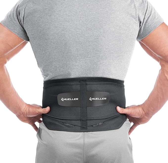 MUELLER Sports Medicine Adjustable Lumbar Back Brace with Removable Pad, Back Pain Relief Support for Men and Women, Ideal...