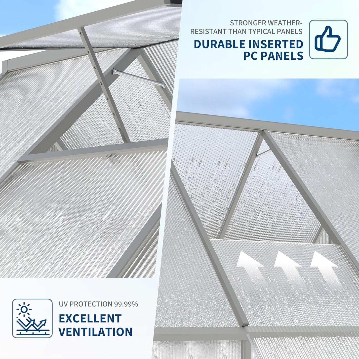 6'X4' Aluminum-Framed Polycarbonate Greenhouse, Heavy Duty Polycarbonate Greenhouse with Quick Setup Structure and Roof Vent, Large Enhanced Aluminum Greenhouses Kit for Outdoors