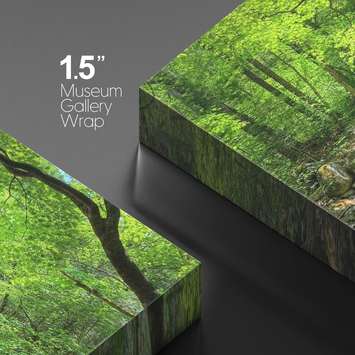 wall26 Canvas Print Wall Art River Through The Green Forest Nature Wilderness Photography Modern Art Rustic Scenic Colorful Multicolor for Living Room, Bedroom, Office - 12"x18"