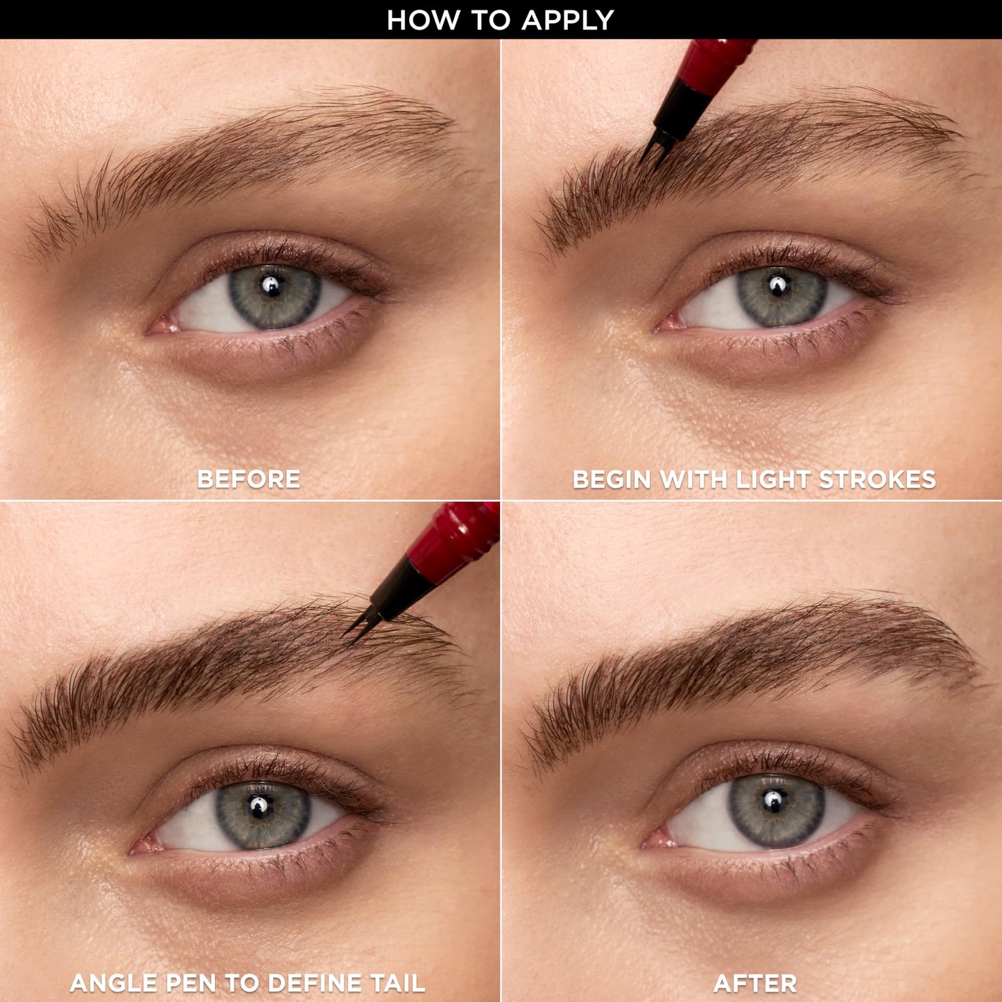 L'Oreal Paris Faux Brow, Hair-Like, Filling Eyebrow Pen with Double-Brush Tip, Fast & Precise Eyebrow Makeup, Dark Blonde, 0.04