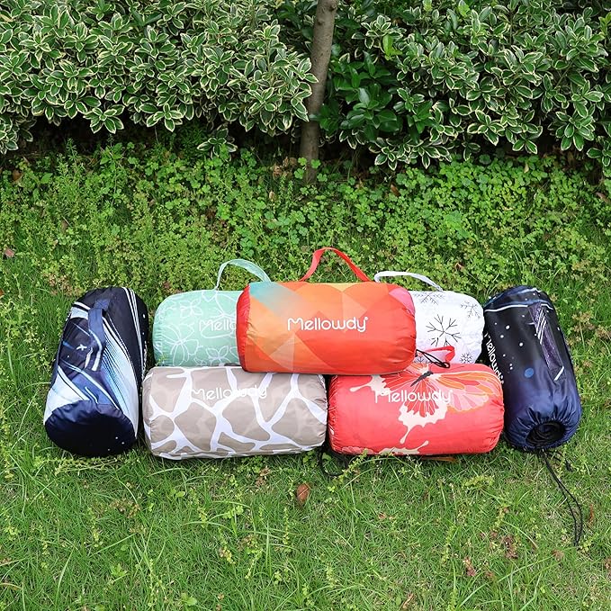 Mellowdy Companion Outdoor Printing Blanket - Waterproof, Wind-Resistant, Warm, Utility Blanket for Camping, Picnic, Stadium, Beach, Gameday, Travel, Foldable with Carrying Bag（Skier Painting,55x80）