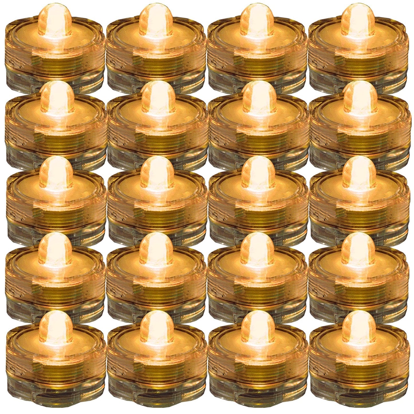 JYtrend Bright LED Floral Tea Light Submersible Lights for Party Wedding (Amber, 30 Pack)