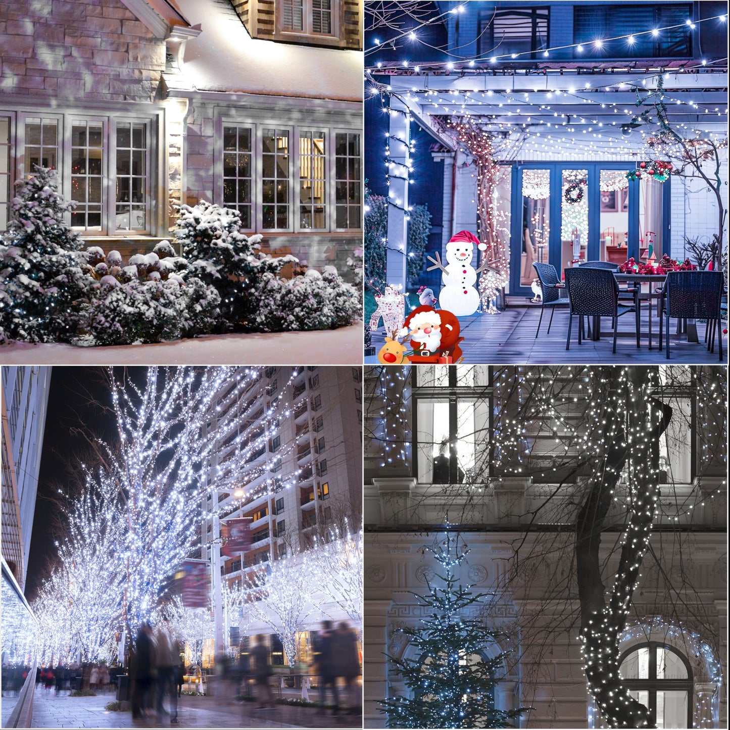 Lamphome 33Ft Christmas Decorative Mini Lights  100 Led Transparent Wire Fairy Starry String Lights Plug In  11 Lighting Modes  For Indoor Outdoor Xmas Tree Wedding Party Decoration (White)
