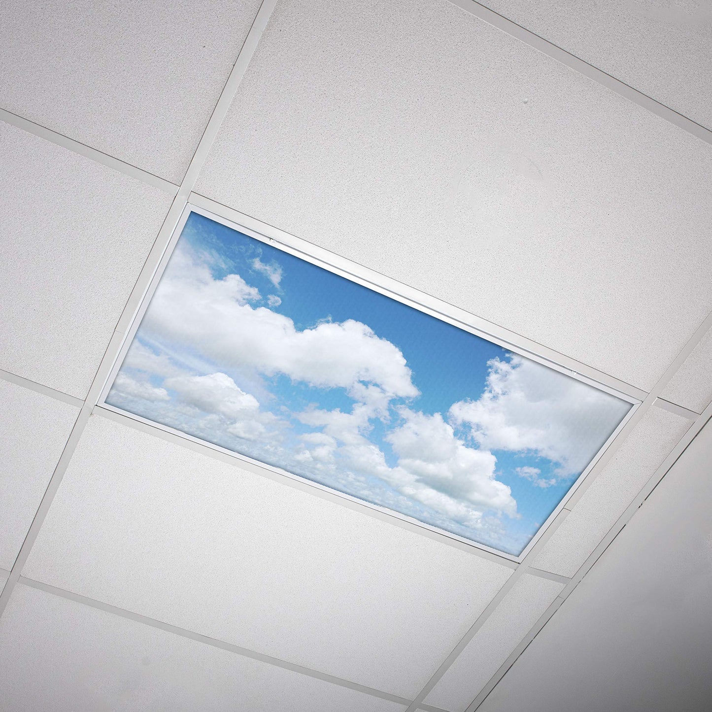 Octo Lights Fluorescent Light Covers 2X4 - Cloud 002, Backlit Film, Majestic Stratocumulus, Reduces Eye Strain And Improves Focus