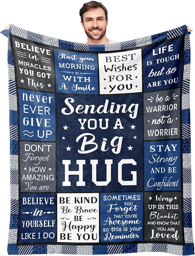 Basiole Get Well Gifts for Men After Surgery Blanket 60’’X50’’, Sympathy/Thinking of You/Inspirational/Encouragement/Feel ...