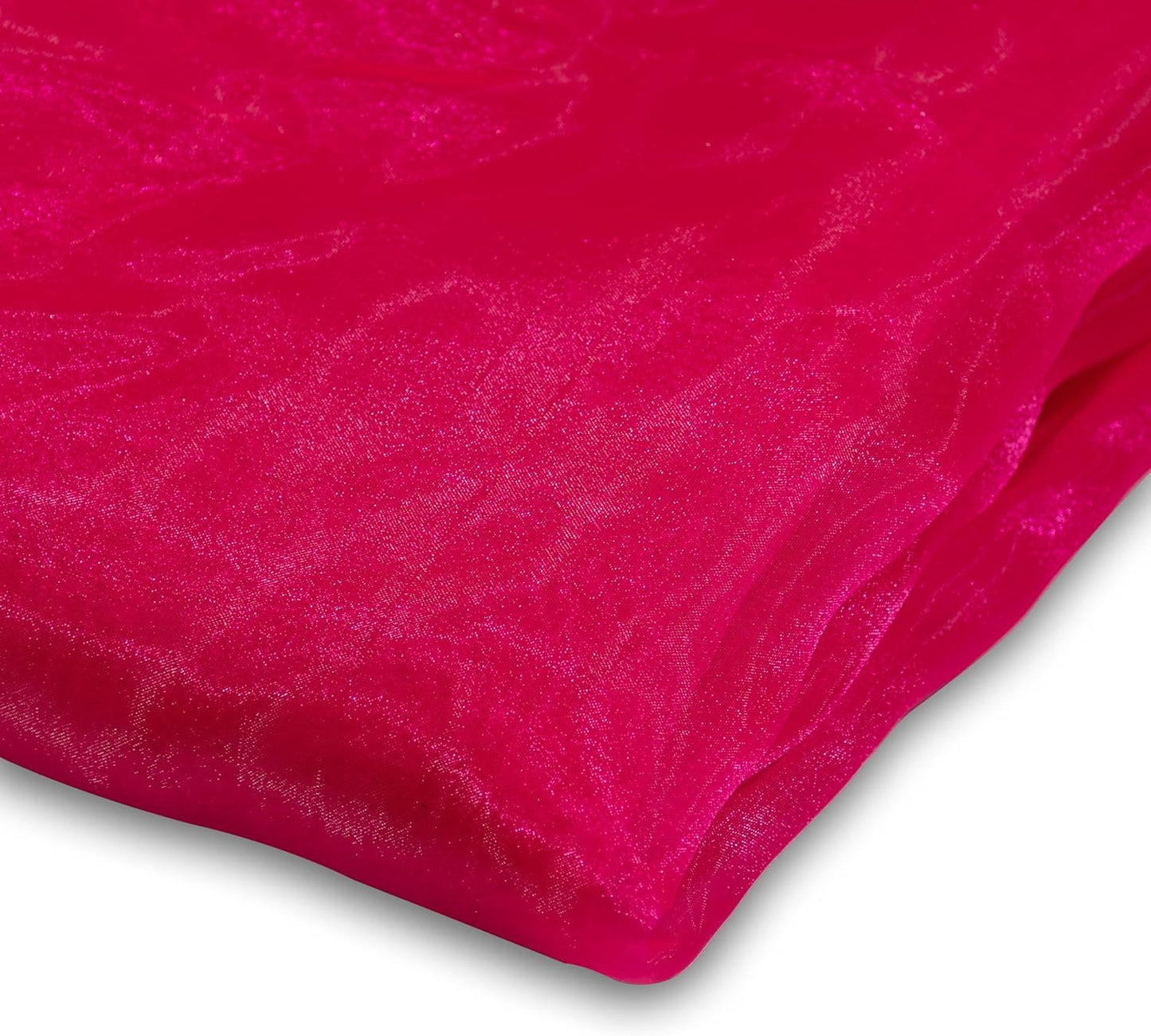Fynite Sheer Organza Fabric - 1 Yard Long, 44" Wide - Bridal Solid Sheer Organza Bolt for Wedding Dress Fashion Craft Decorations - Silky Shiny - Hot Pink