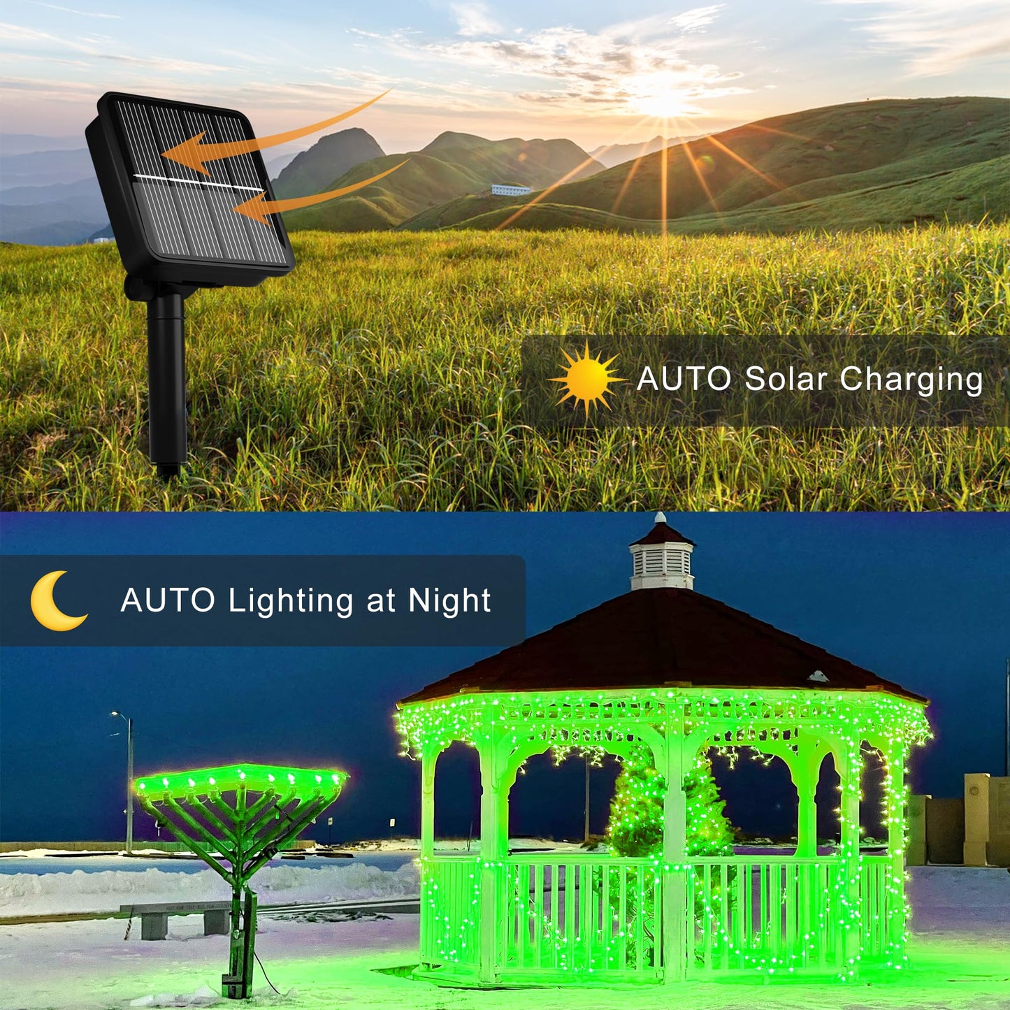 Solar String Lights For Outside  39Ft 100 Led Solar String Lights Outdoor With 8 Modes Solar Lights For Outside Waterproof For Yard  Fence Balcony  Party Christmas Tree Decorations (Green)