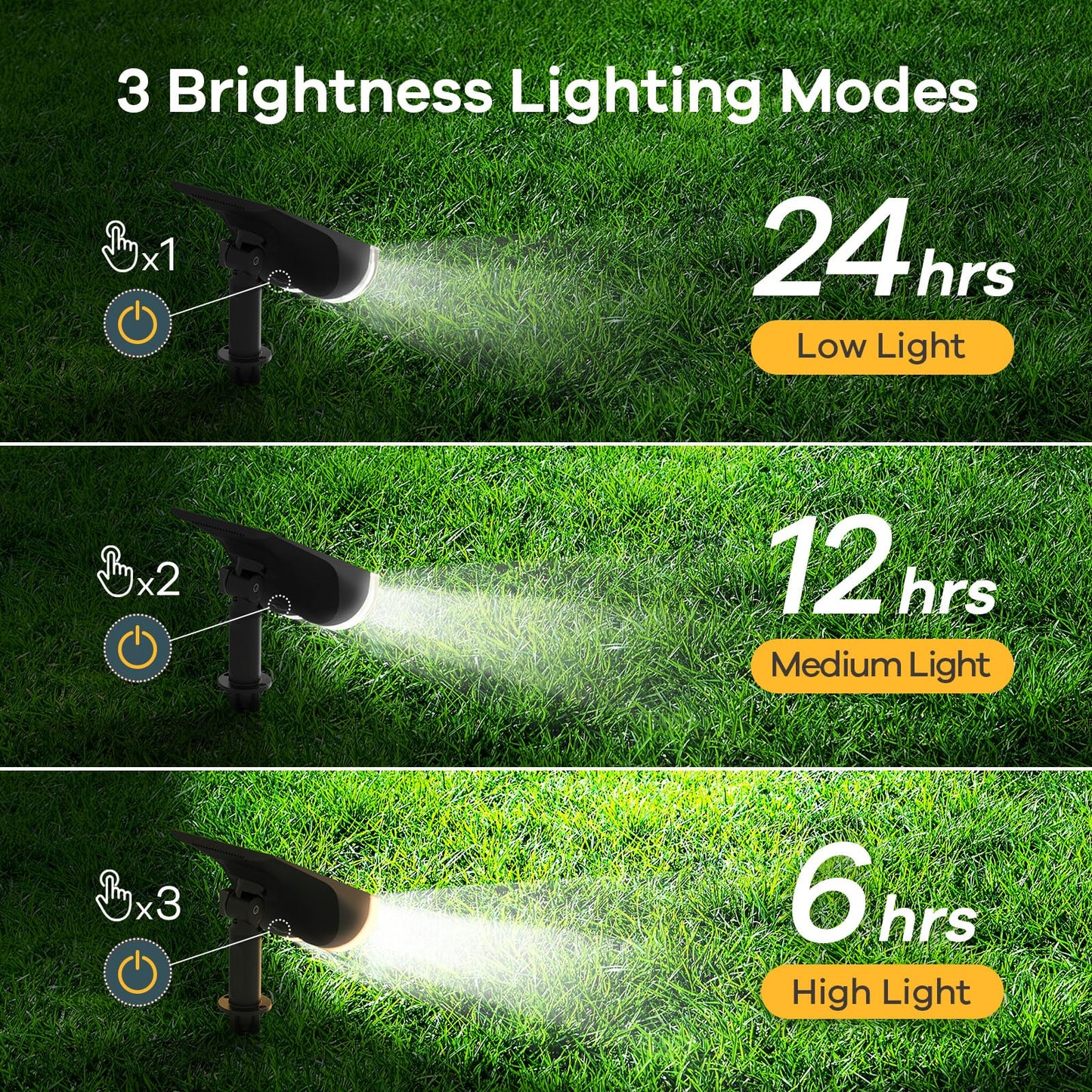 Linkind Solar Spot Lights Outdoor, 16 LEDs, IP67 Waterproof, Daylight, 6 Pack, Acrylonitrile Butadiene Styrene