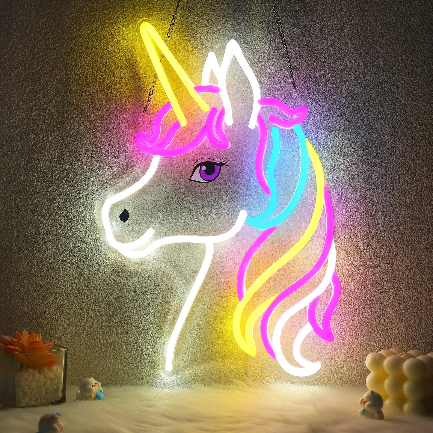 CoolGift Mart Unicorn Neon Sign, Unicorn Lamp Wall Decor, Dimmable Birthday Party Decorations for Home, Patio, Garden, Restauran