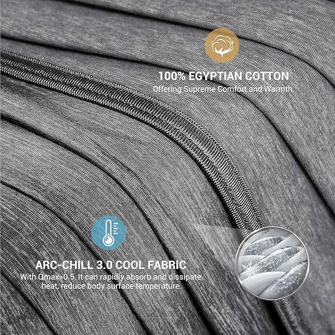 Elegear Revolutionary Cooling Blanket Queen Absorbs Heat to Keep Body Cool for Night Sweats, Arc-Chill3.0 Cool Fiber Q-Max>0.5 for Hot Sleepers, Lightweight Summer Cold Blankets for Sleeping 79" x 86"