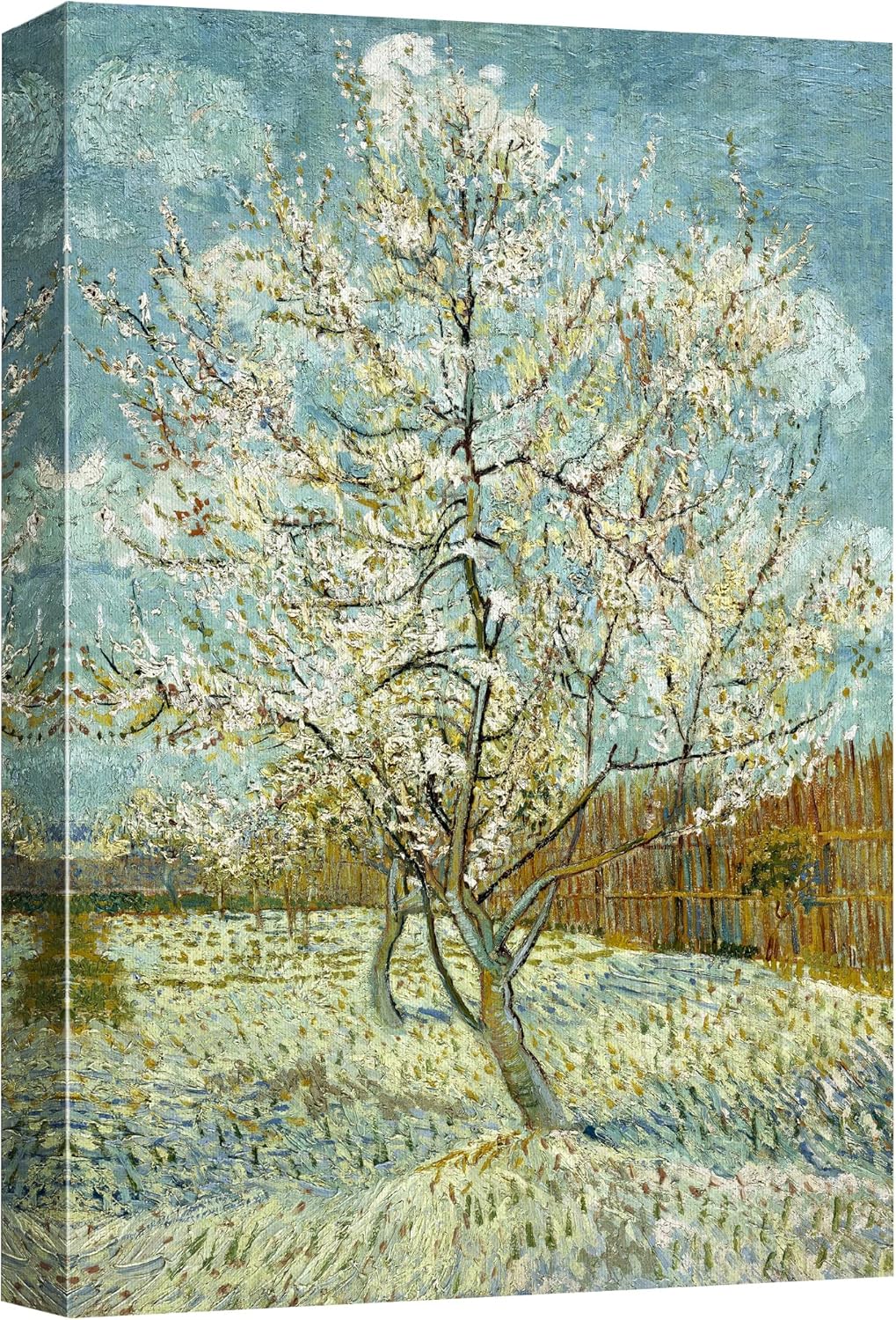 wall26 The Pink Peach Tree by Vincent Van Gogh - Canvas Print Wall Art Famous Oil Painting Reproduction - 12" x 18"