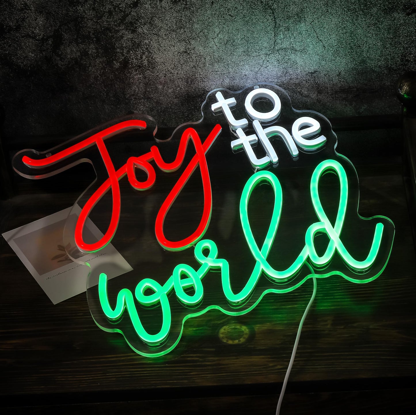 Joy To The World Neon Light Sign Happy Winter Holiday Led Sign Art Wall Decor Red Green Christmas Neon Sign For Thanksgiving New YearS Day Xmas Party Countdown Party