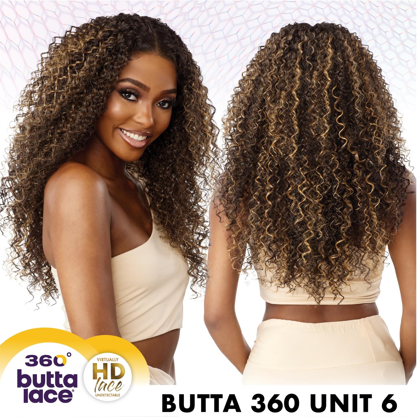 Sensationnel Butta 360 Lace Wigs - Unit 6 Wider Parting 360 Degree Lace Glueless Synthetic Preplucked Hairline (TH2/BG)