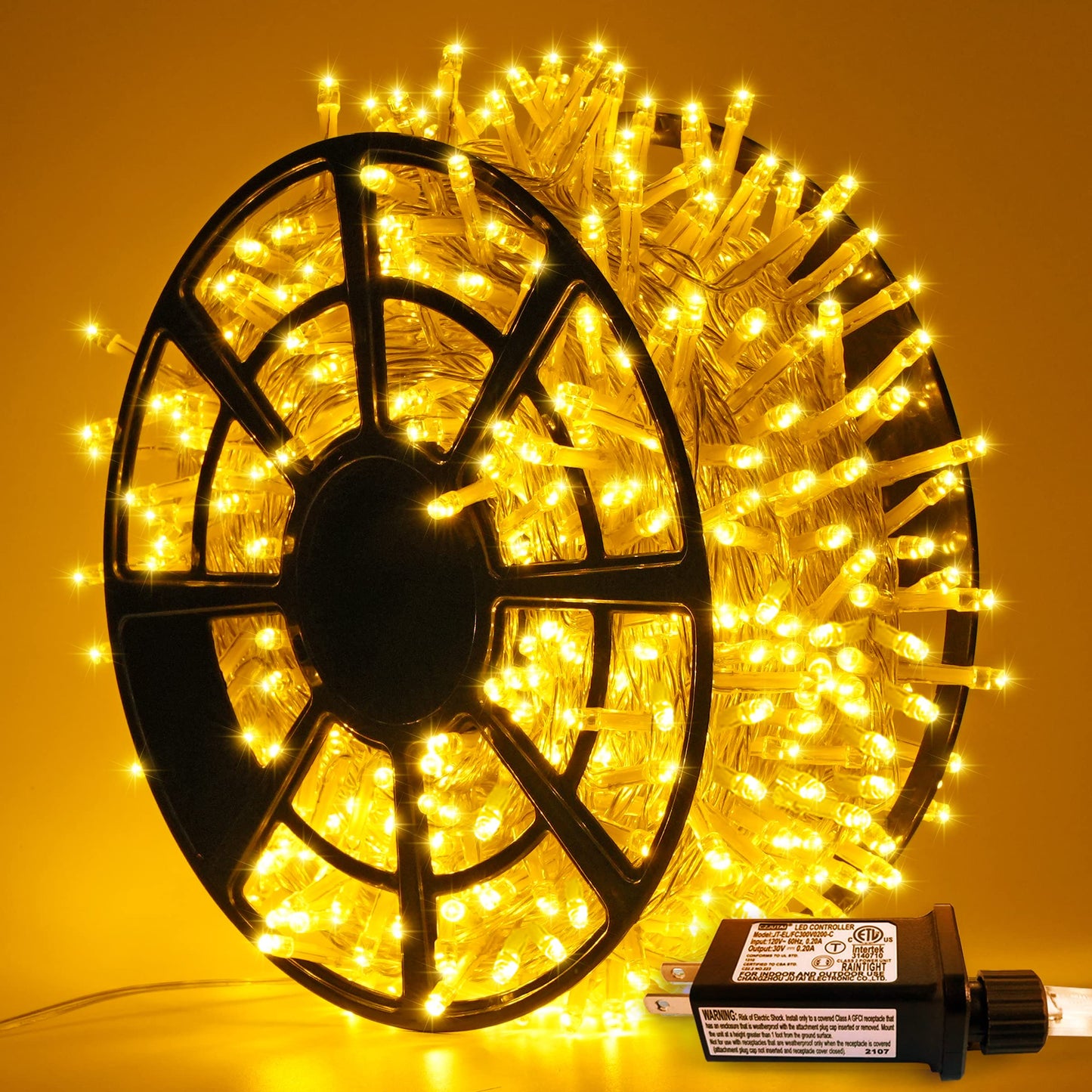 JMEXSUSS 230ft LED String Lights, Warm White, 8 Modes, Clear Wire, Model EXS-S-0720