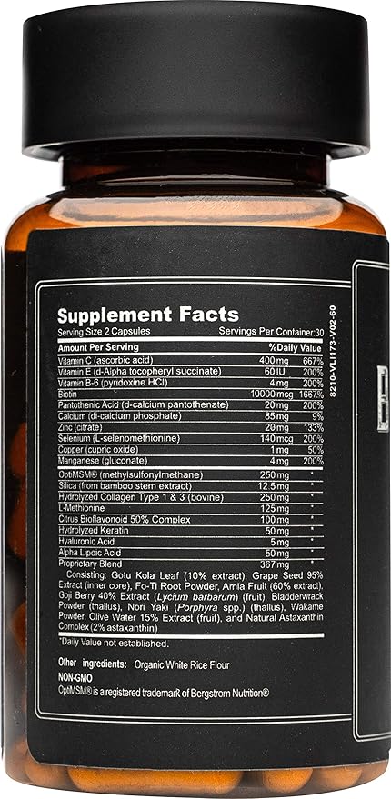 Live Bearded Beard Boost - Hair Growth Multivitamins with Biotin 10,000mcg, Vitamins C, E and Zinc - Thick, Strong, Full Grow Support - Made in The USA | 30-Day Supply
