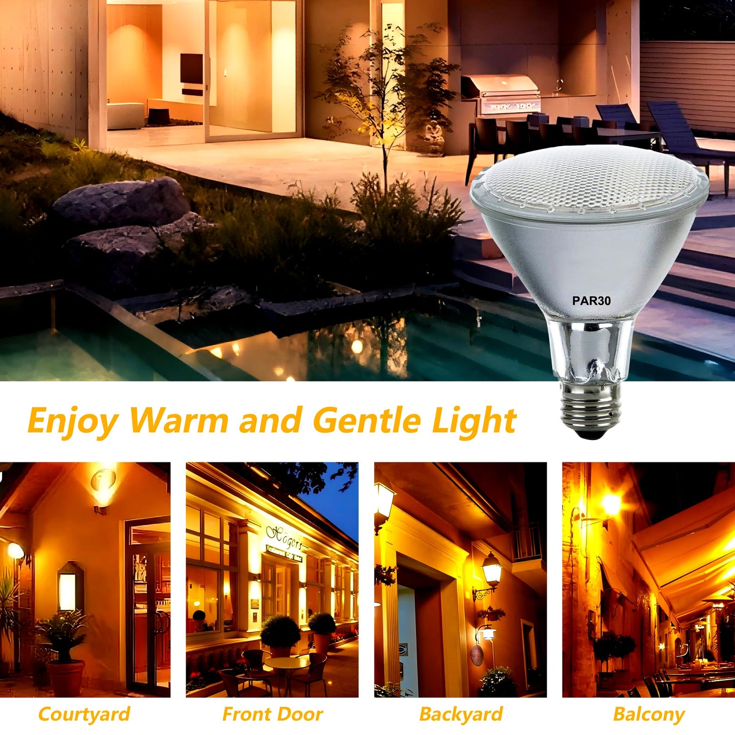 Misdood Par30 Long Neck Halogen Flood Light Bulbs 120V 75W  Dimmable Par30 Led Light Bulb Replacement  E26 Medium Base  2700K Warm Lighting  3000 Hours For Recessed Light Bulb(6 Pack)
