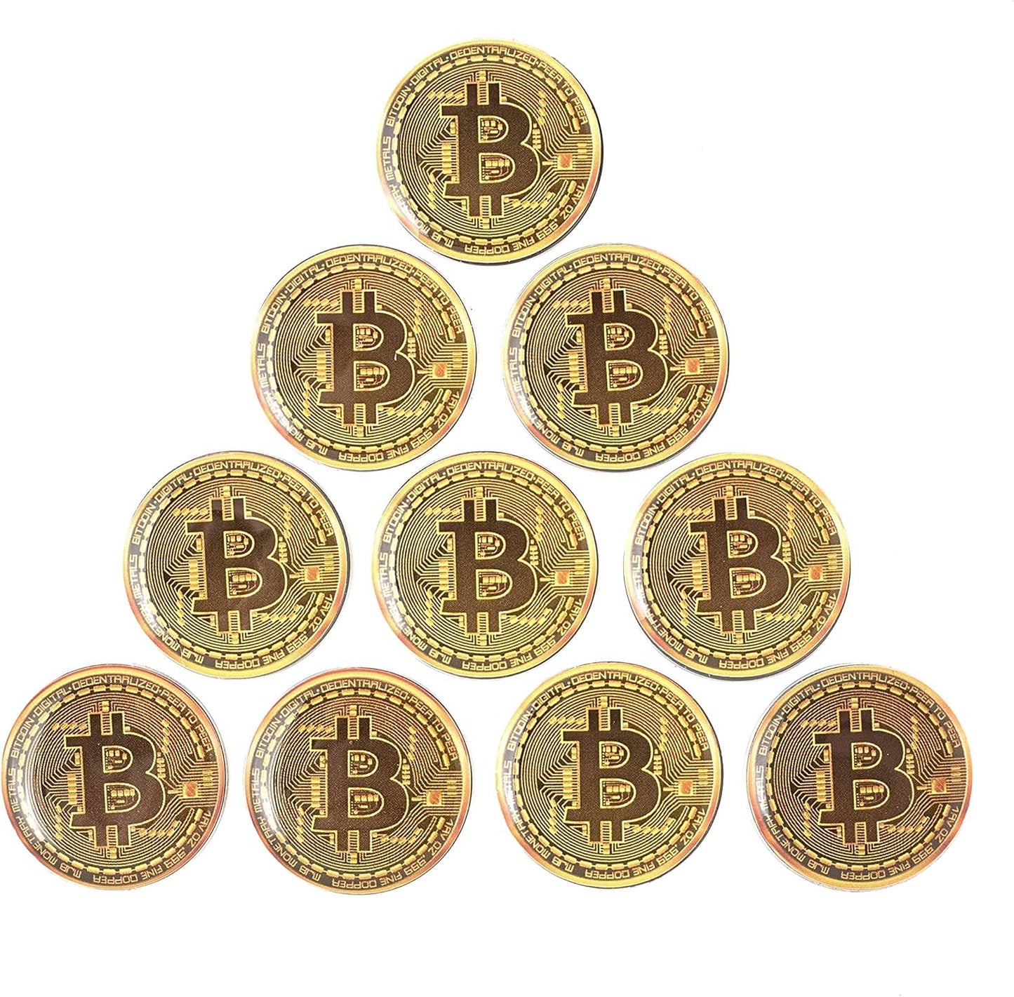 Bitcoin Golf Ball Markers Value Pack - Works with Most Hat Magnetic Clips and Divot Repair Tools Men and Women Golf Gift Accessories Funny Ball Mark Bulk Lot