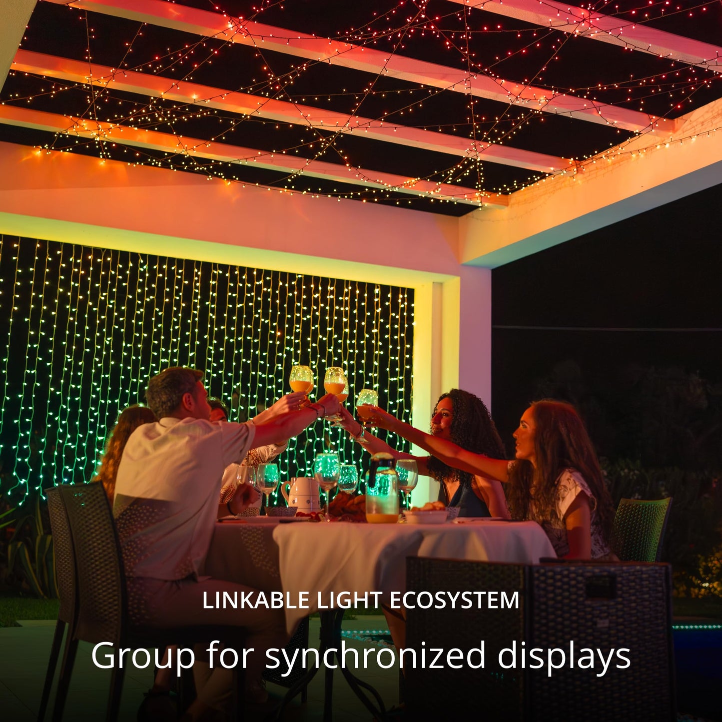 Twinkly 400 Led Rgb String Lights, Smart Outdoor/Indoor, Compatible With Homekit/Alexa/Google Home, Ip44, Black Cable, 32M