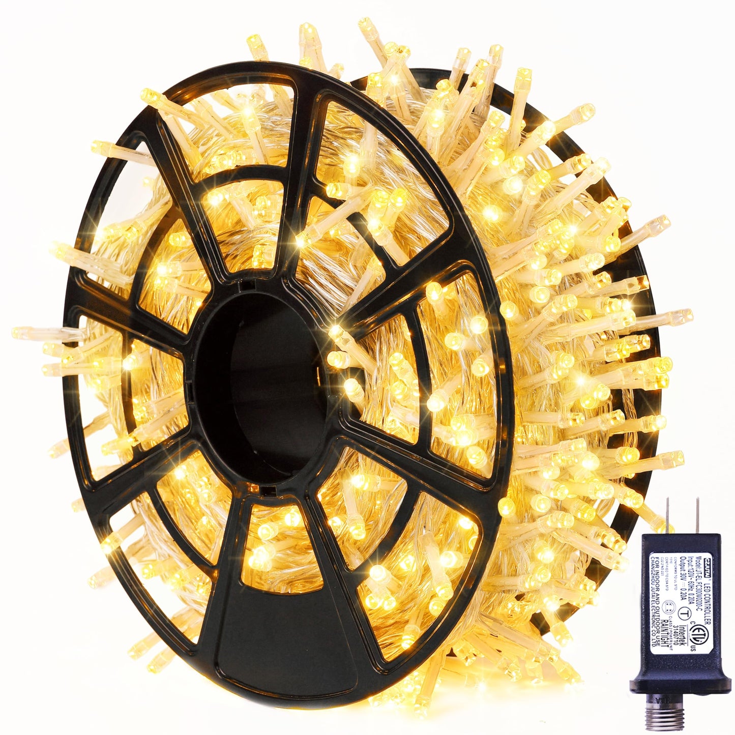 JMEXSUSS 800 LED String Lights, Warm White, Copper Material, 8 Modes, Plug-in for Indoor/Outdoor Decoration