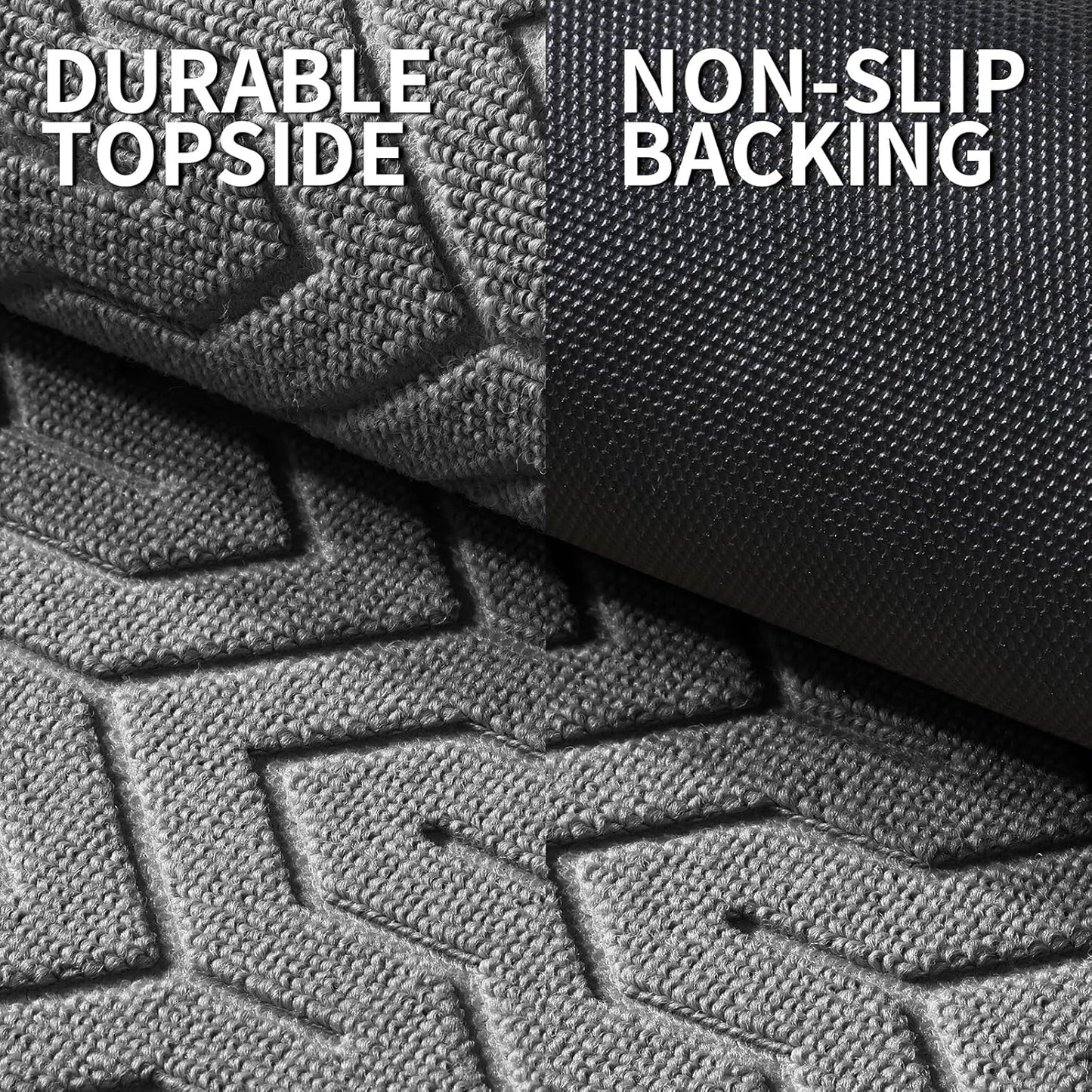 Yimobra Large Door Mat Outside Entrance 47x32, Waterproof Heavy Duty Outdoor Mats for Front Door, Non Slip Rubber Entry Mat for Garage Patio Indoor, Easy Clean, Grey