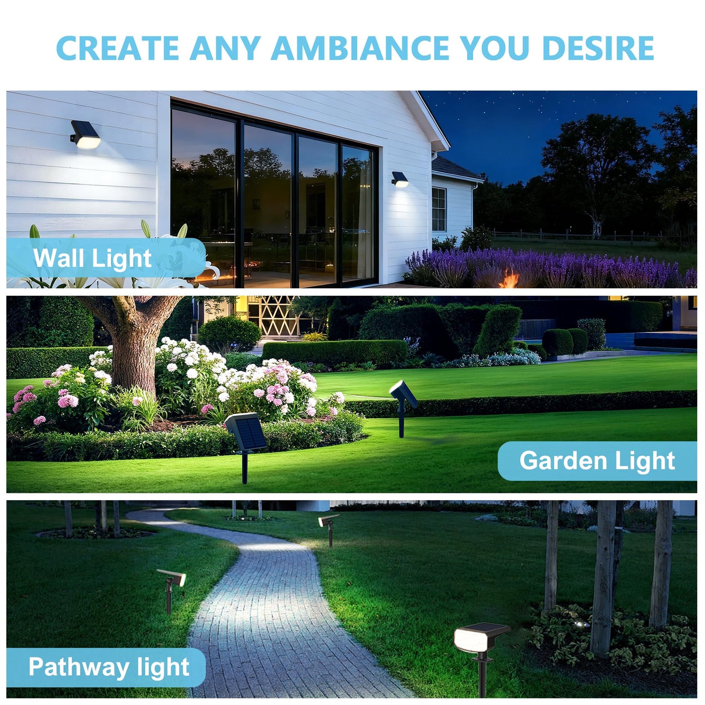 Jejot Solar Lights Outdoor Waterproof Ip65  Super Bright Led  6500K 2 Lighting Modes  Solar Powered Yard Garden Solar Spot Lights For Outside Landscape Auto On/Off -6500K 4 Pack
