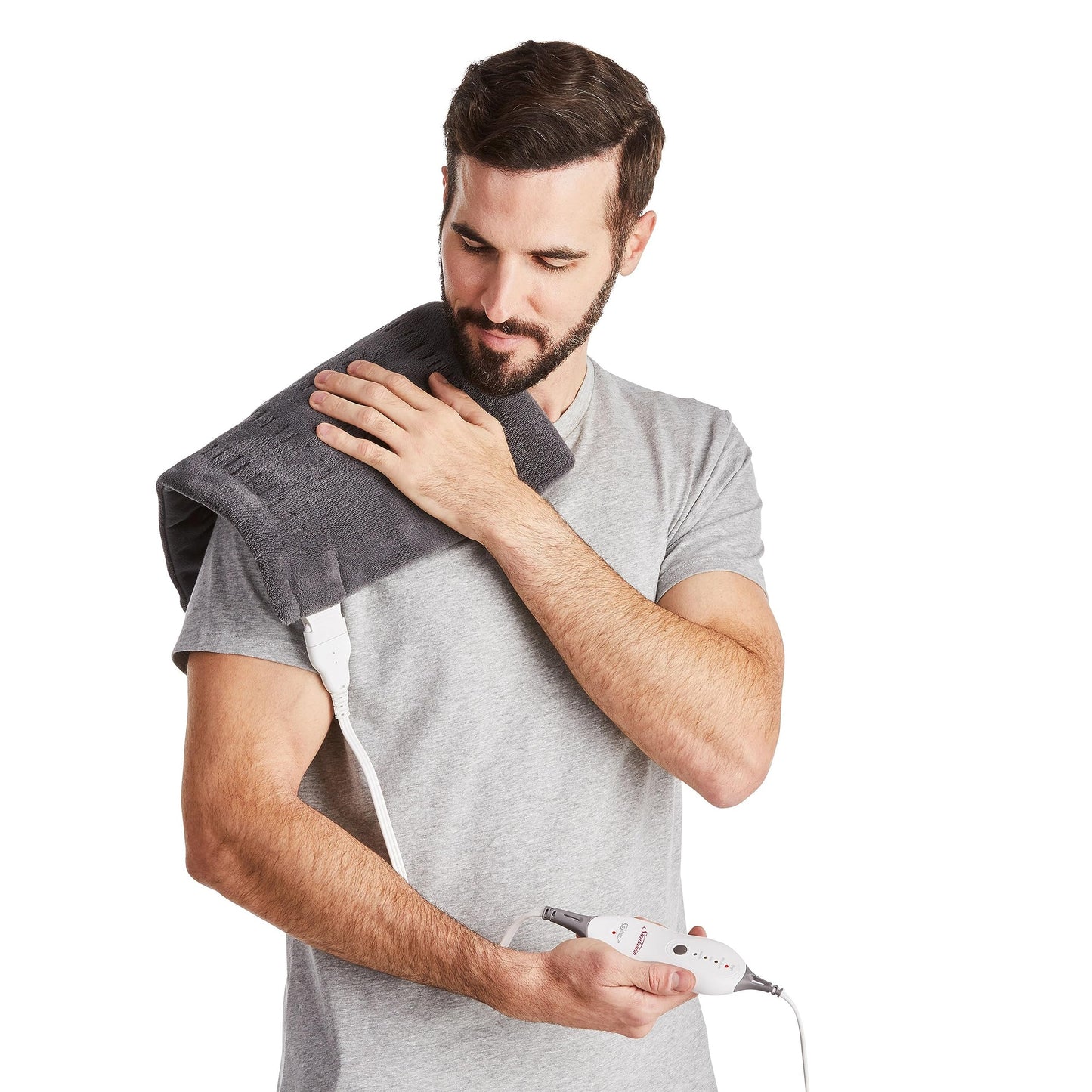 Sunbeam Premium Sunbeam Heating Pad with Compact Storage, Standard Size, Gray