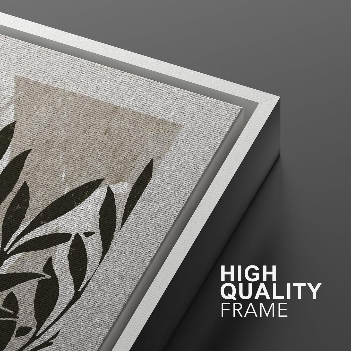 SIGNWIN Framed Canvas Print Wall Art Modern Botanical Abstract Black and Beige Leaf Illustrations Decorative for Living Room, Bedroom, Office - 24"x36"x2 White