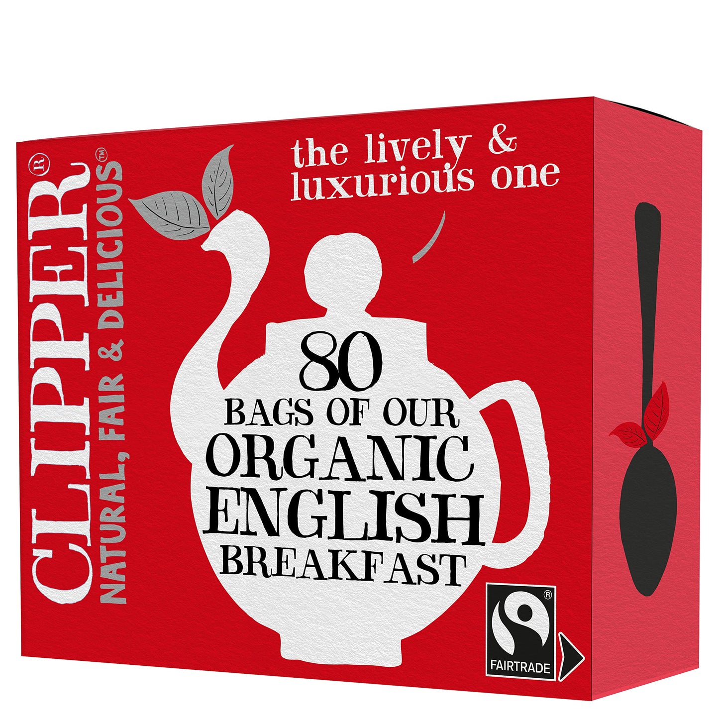 clipper Tea, English Breakfast Assam Blend, Fairtrade, Organic, Plant-Based, caffeinated, 1 Pack, 80 Unbleached Tea Bags