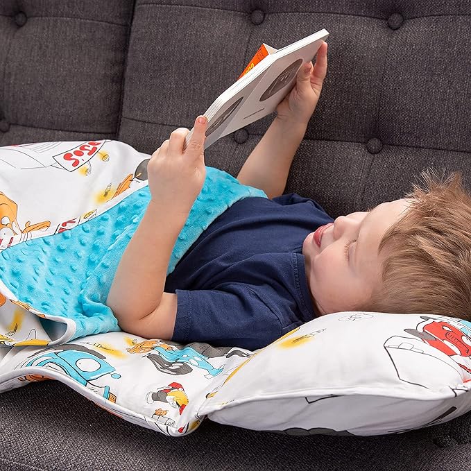 JumpOff Jo - Toddler Nap Mat - Sleeping Bag for Kids with Removable Pillow and Ultra Soft Blanket for Preschool, Daycare, and Sleepovers - Jo’s Garage