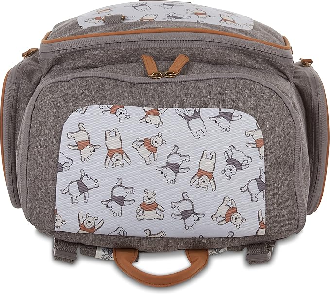 Disney Cudlie Baby Boys Jartop Backpack Diaper Bag in Winnie The Pooh Print, 16 Inch, Includes Changing Pad