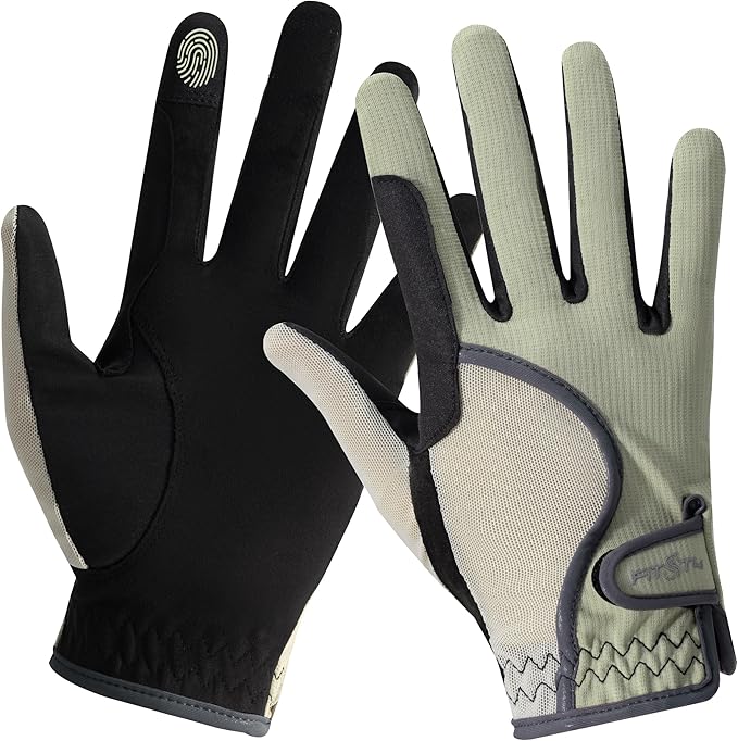 FitsT4 Sports Kids Horse Riding Gloves Girls Boys Equestrian Horseback Riding Gloves Mesh for Youth Children Touchscreen