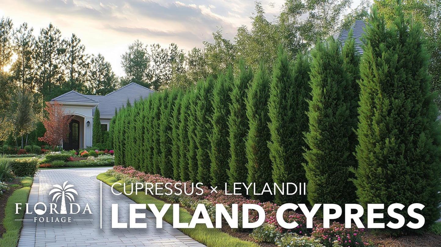 Leyland Cypress |1 Large Gallon Size Plant | Cupressocyparis leylandii | Fast Growing Privacy Trees, Evergreen Landscape Plants, Drought Tolerant, Low Maintenance, Windbreak, Hardy