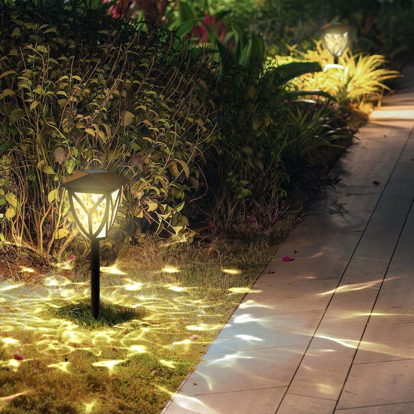 Ensenior 6-Pack Solar Lights Outdoor  16.77 3000K Led Solar Garden Lights For Pathway  Yard  Patio  Walkway  Planter  Waterproof  Energy-Efficient Landscape Lighting